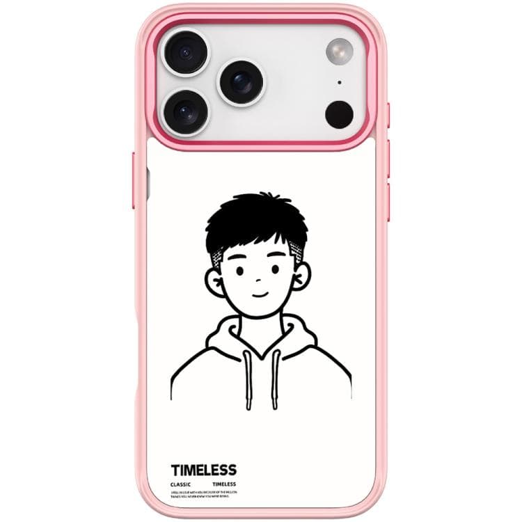 Fondina magnetica per iPhone 17 Pro con motivo a ragazzo incappucciato (Rosa) - Immagine 1