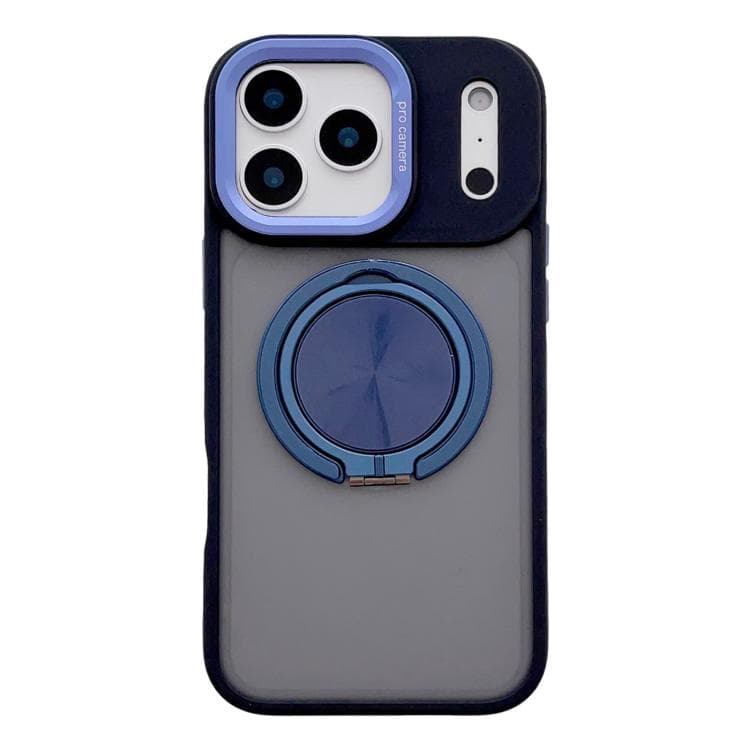 For iPhone 17 Pro Skin Feel Frosted 360 Degree Rotation Magnetic Holder MagSafe Phone Case(Dark Blue) - Immagine 1
