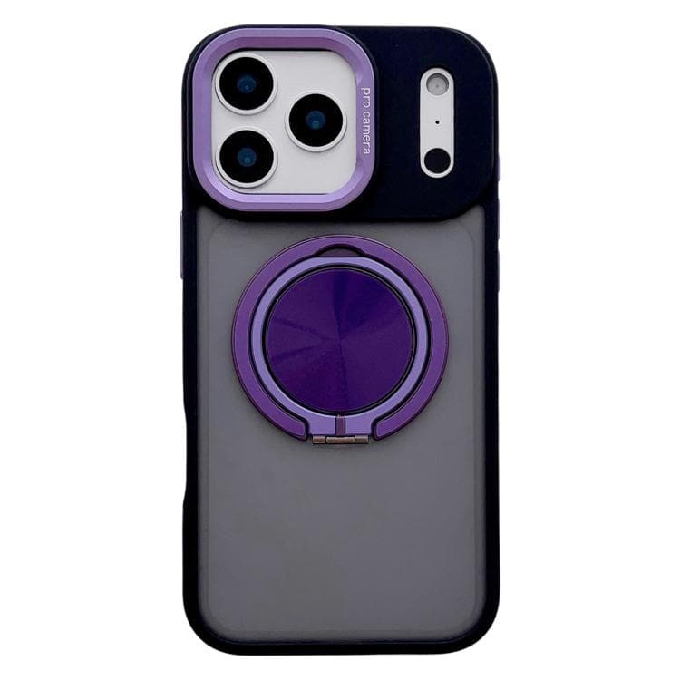 For iPhone 17 Pro Skin Feel Frosted 360 Degree Rotation Magnetic Holder MagSafe Phone Case(Purple) - Immagine 1