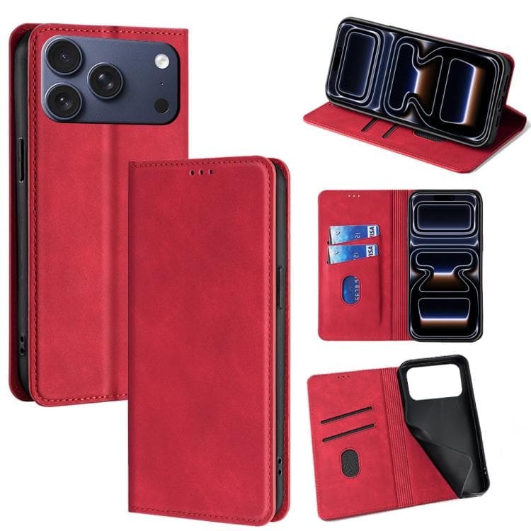 For iPhone 17 Pro Skin Feel Magnetic Leather Phone Case(Red) - Immagine 1