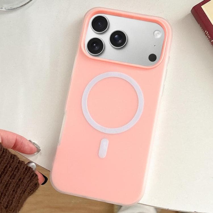 For iPhone 17 Pro Skin Feel MagSafe Magnetic PC Hybrid TPU Phone Case(Pink) - Immagine 1