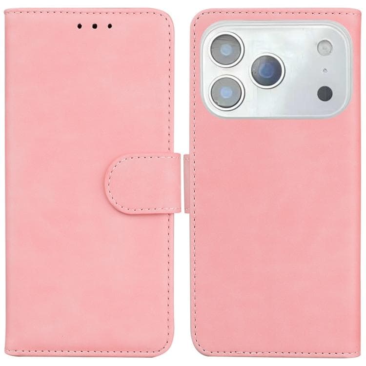 Custodia in pelle Flip Colore Puro con Sensazione Morbida per iPhone 17 Pro (Rosa) - Immagine 1