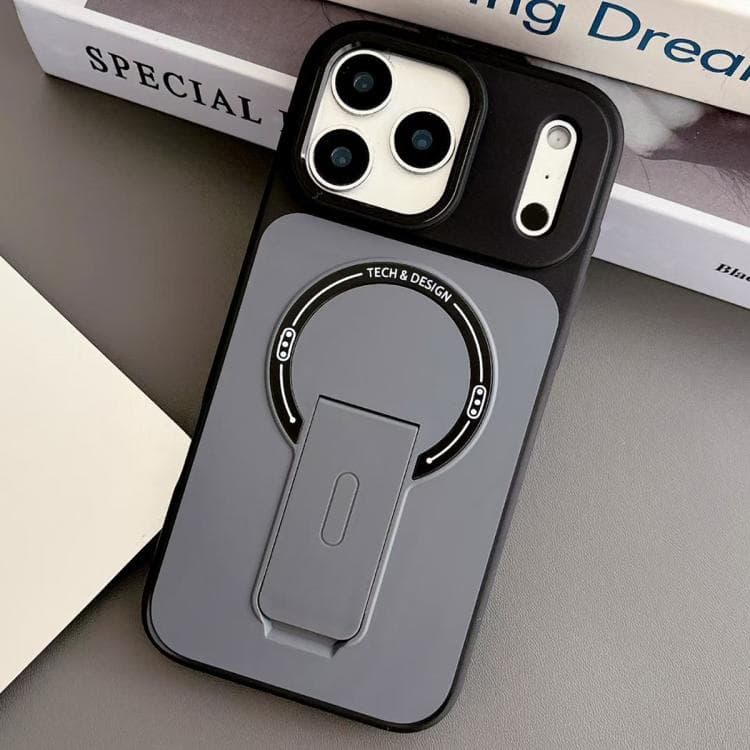 For iPhone 17 Pro Skin-Feel TPU Hybrid PC Magnetic Phone Case with Kickstand(Black) - Immagine 1