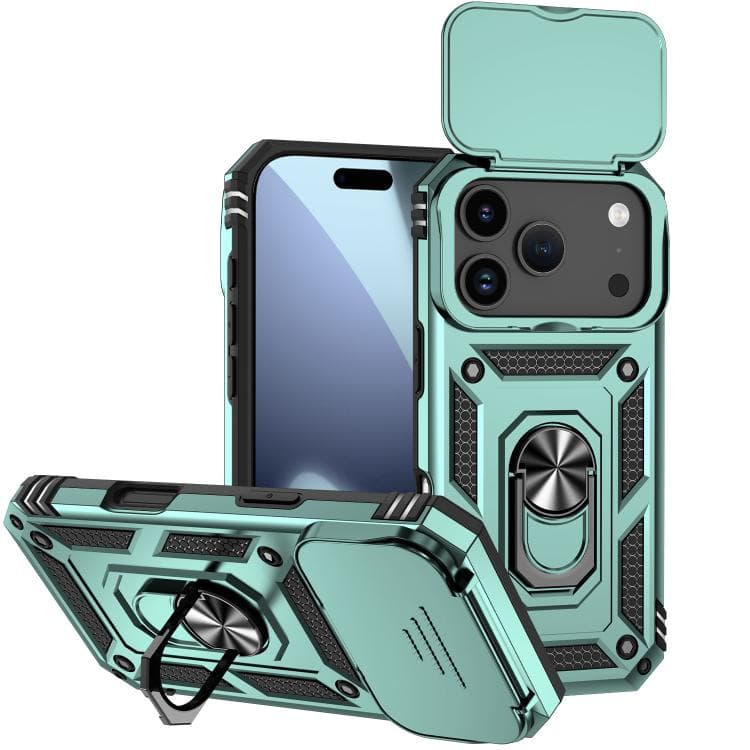 For iPhone 17 Pro Sliding Camshield Holder Phone Case(Dark Green) - Immagine 1