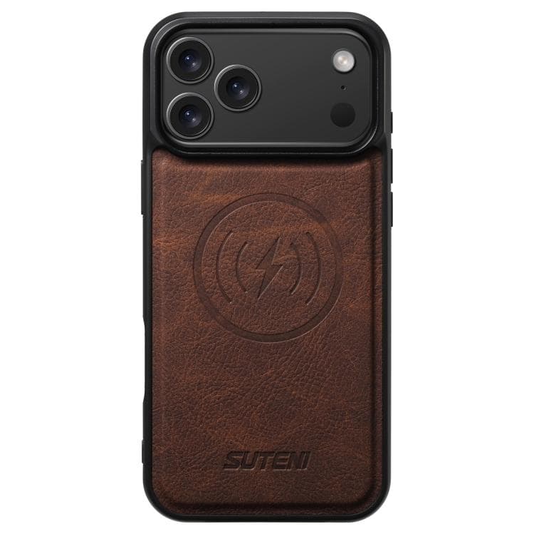 For iPhone 17 Pro Suteni G5 Litchi Leather Magnetic MagSafe Phone Case(Brown) - Immagine 1