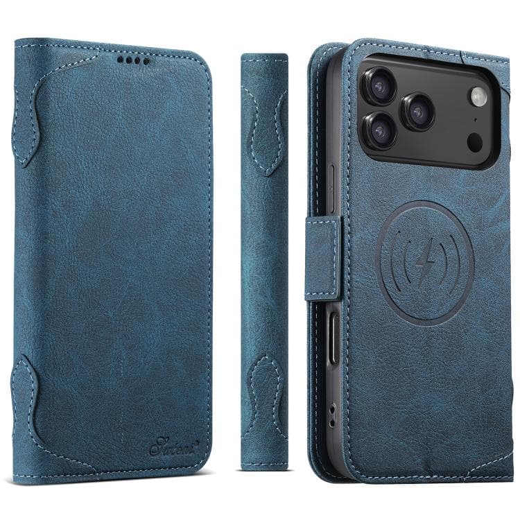 For iPhone 17 Pro SUTENI J07 Multifunctional Horizontal Flip Magsafe Leather Phone Case(Blue) - Immagine 1