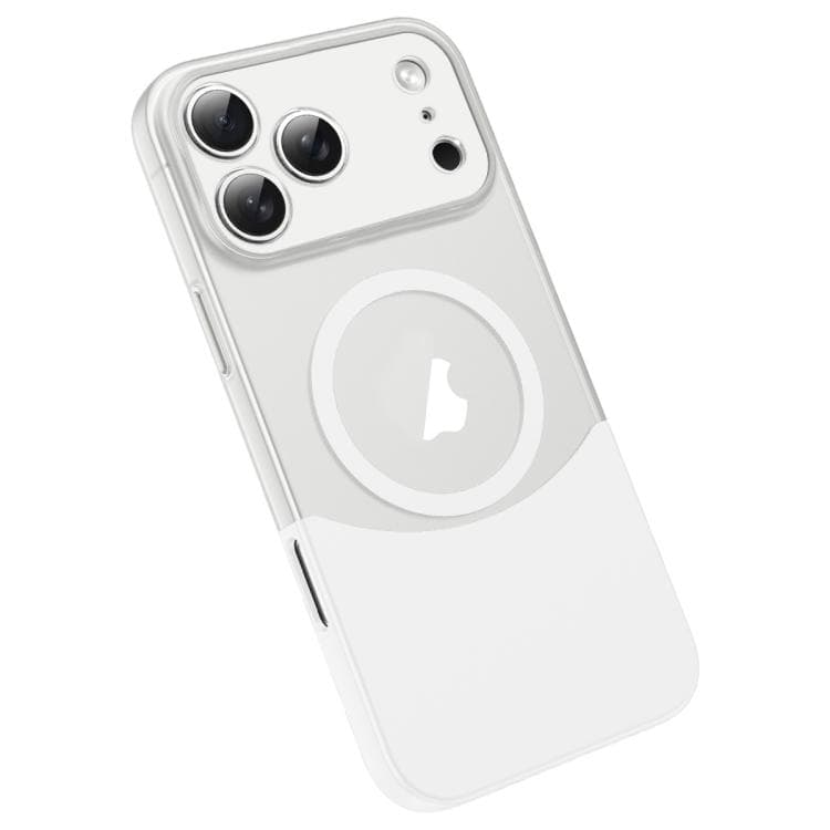 For iPhone 17 Pro Tenon-and-mortise Splicing Magnetic PC Phone Case(White) - Immagine 1