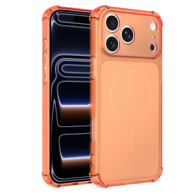 For iPhone 17 Pro Transforms Into 17 Large Window Frosted Airbag Shockproof TPU Phone Case(Orange) - Immagine 1