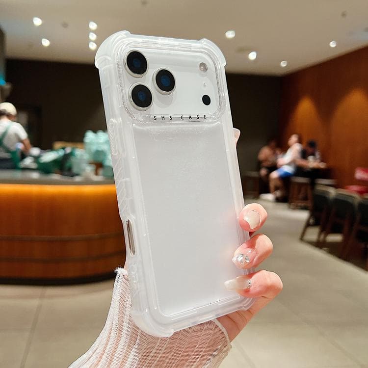 For iPhone 17 Pro Transparent Matte TPU Hybrid PC 3-in-1 Phone Case(White) - Immagine 1