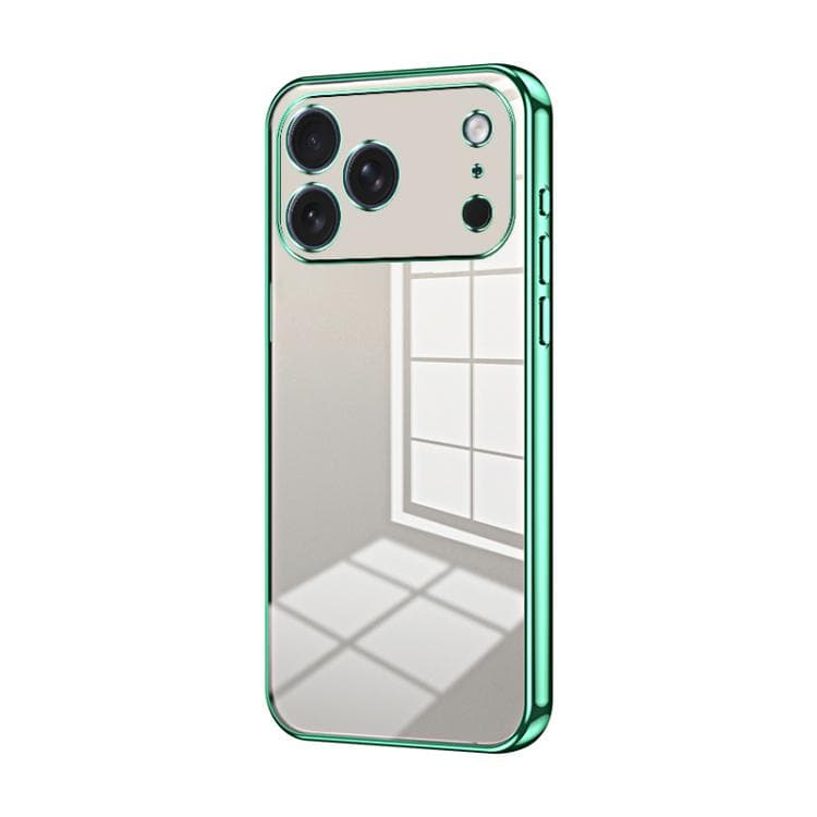 Per iPhone 17 Pro Custodia trasparente con placcatura e fori fini (Verde) - Immagine 1
