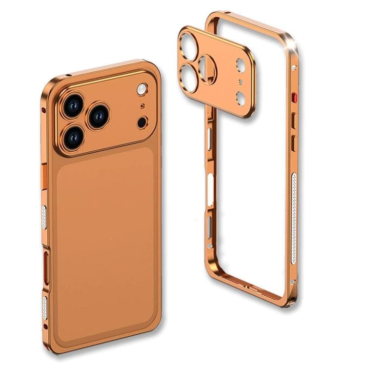 For iPhone 17 Pro Ultra-Thin Alloy Metal Frame Shockproof Phone Case with Lens Frame(Orange) - Immagine 1