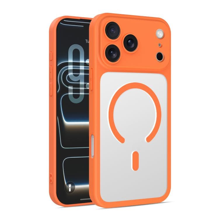 For iPhone 17 Pro Ultra-thin Frosted Magnetic TPU Hybrid PC Phone Case(Orange) - Immagine 1