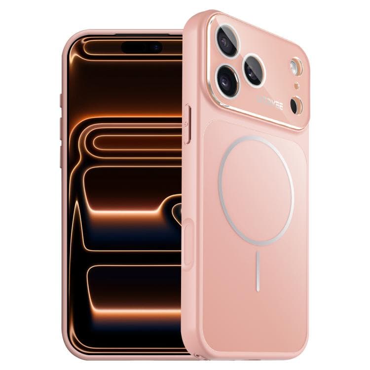 For iPhone 17 Pro UTRYEE Leather Veneer Magnetic AG Phone Case(Pink) - Immagine 1