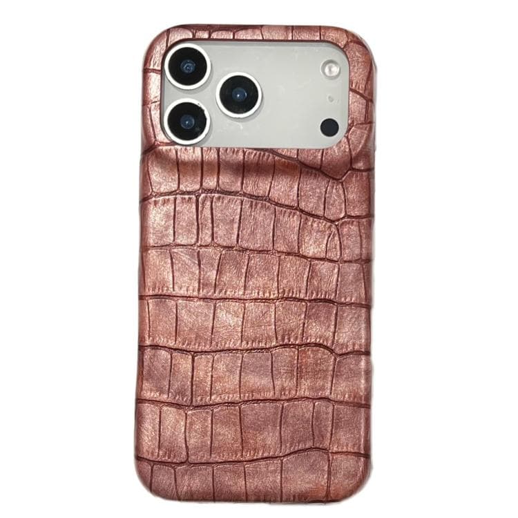 For iPhone 17 Pro Vintage Crocodile Texture Shockproof Vegan Leather Phone Case(Brown) - Immagine 1