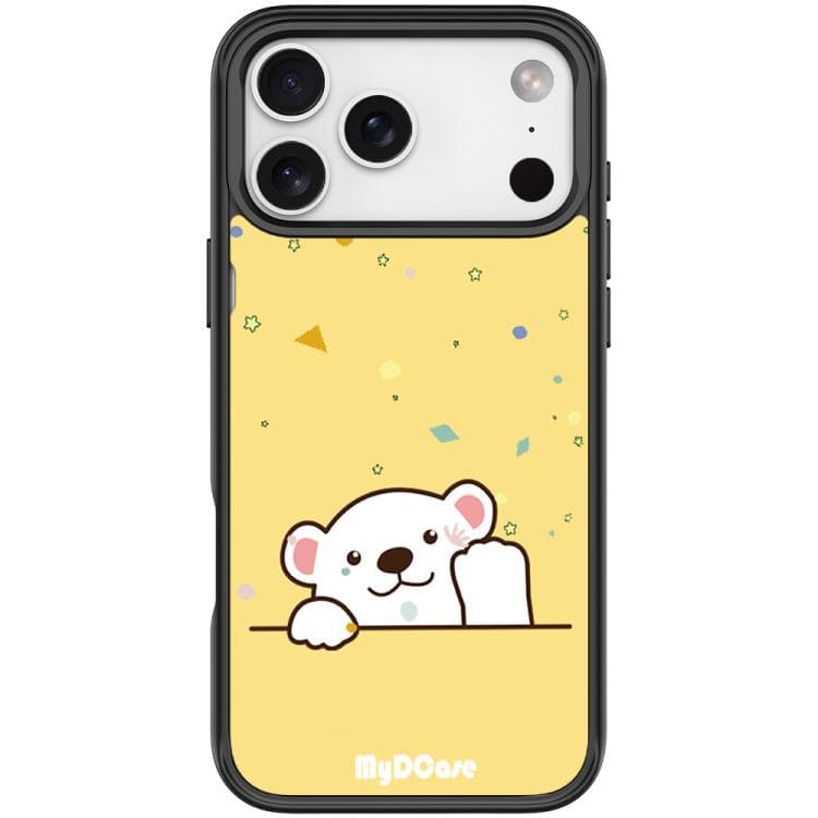For iPhone 17 Pro Waving Little Bear Pattern Magnetic Phone Case(Black) - Immagine 1