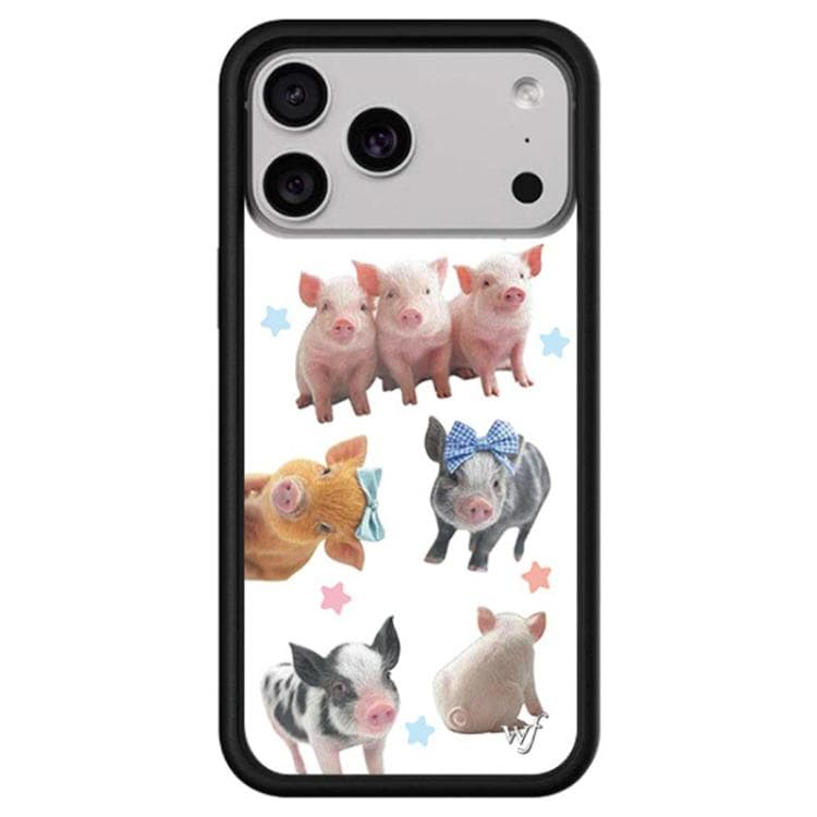 For iPhone 17 Pro WildFlow Clock Sheep Series Pattern Phone Case(Three Little Pigs) - Immagine 1
