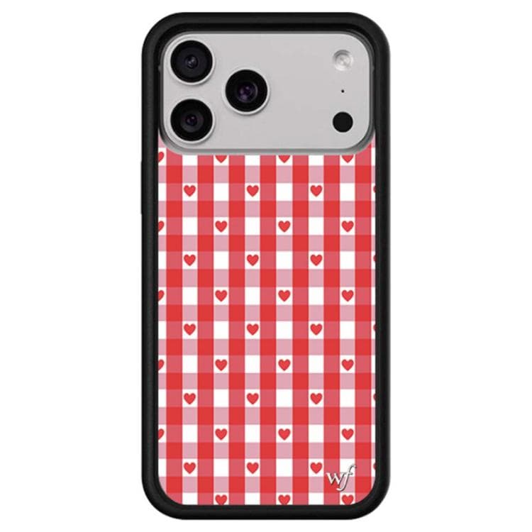 For iPhone 17 Pro WildFlow Red Star Series Pattern Phone Case(Red Heart Plaid) - Immagine 1