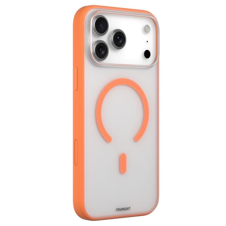 For iPhone 17 Pro YOUNGKIT Clear Series Magnetic TPU PC Hybrid Phone Case(QTCCX003 Orange) - Immagine 1