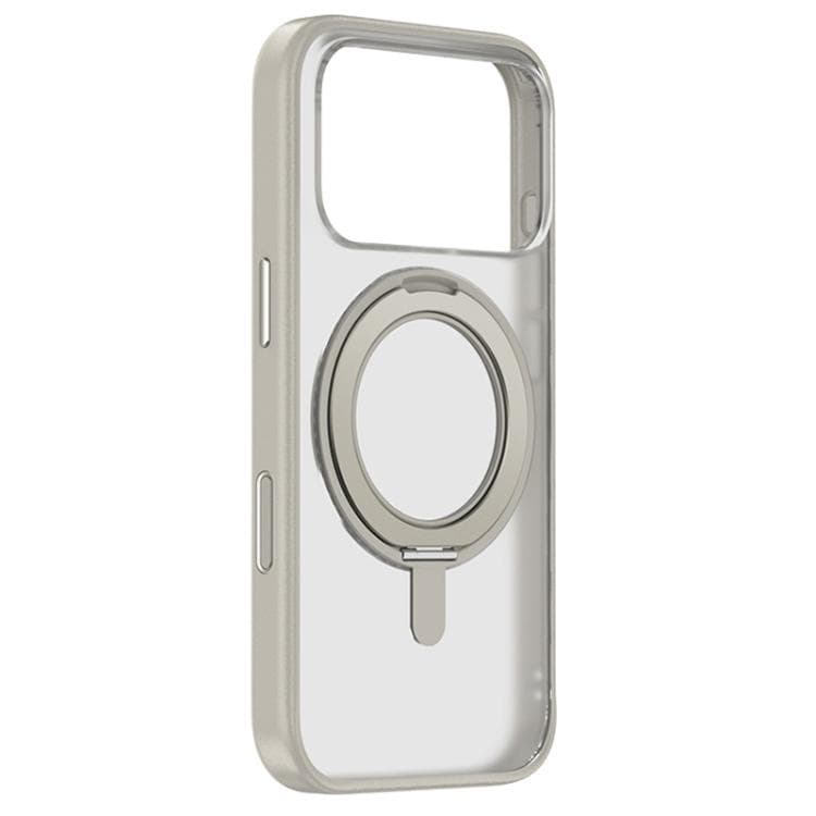 For iPhone 17 Pro ZGA Feitian 360 Rotation Holder Magsafe PC Hybrid TPU Phone Case(Grey) - Immagine 1