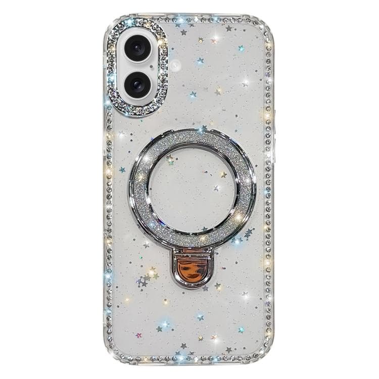 For iPhone 17 Rhinestone Glitter Kickstand Dual-side IMD Phone Case(Glitter Stars) - Immagine 1