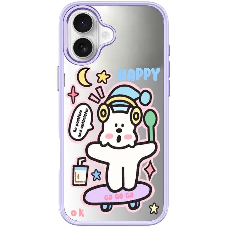 For iPhone 17 Skateboarding Dog Pattern Magnetic Phone Case(Light Purple) - Immagine 1