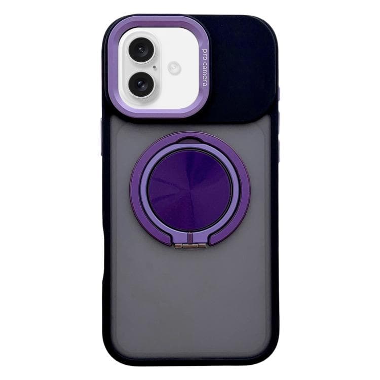 For iPhone 17 Skin Feel Frosted 360 Degree Rotation Magnetic Holder MagSafe Phone Case(Purple) - Immagine 1
