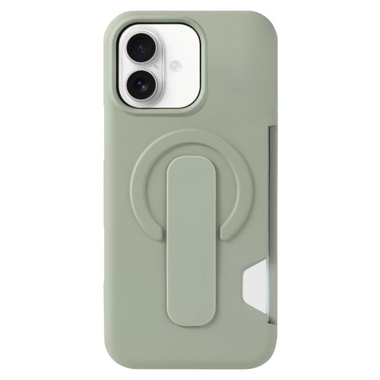 For iPhone 17 Skin Feel Holder Card Slot Magnetic Phone Case(Green) - Immagine 1