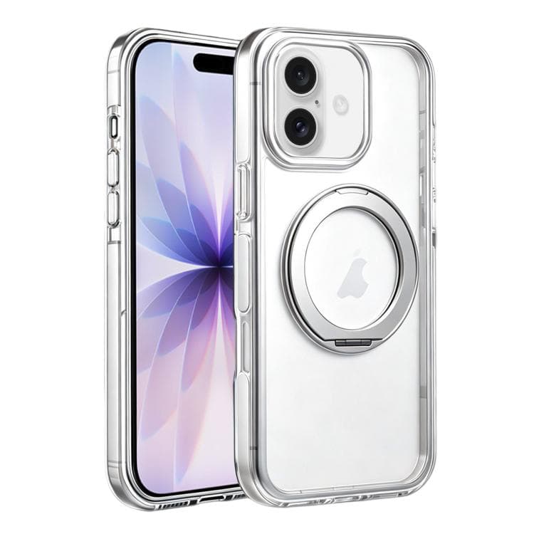 For iPhone 17 Stress Relief Holder Magnetic Phone Case(White Silver) - Immagine 1