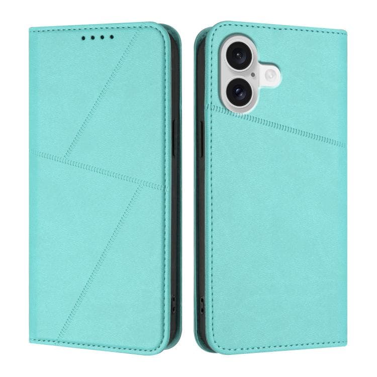 For iPhone 17 Strong Magnetic Frosted Flip Leather Phone Case(Light Blue) - Immagine 1