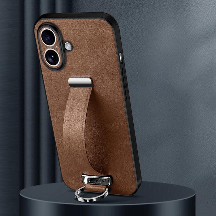 For iPhone 17 SULADA Tide Cool Series PC Hybrid Leather Texture Skin Feel Phone Case(Brown) - Immagine 1