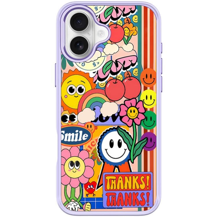 For iPhone 17 Thanks Sunflower Pattern Magnetic Phone Case(Light Purple) - Immagine 1
