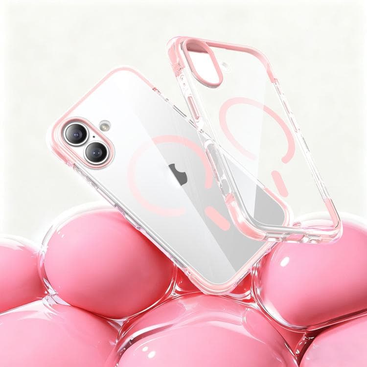 For iPhone 17 Vacuum Airbag TPU + Acrylic Magnetic Shockproof Phone Case(Pink) - Immagine 1