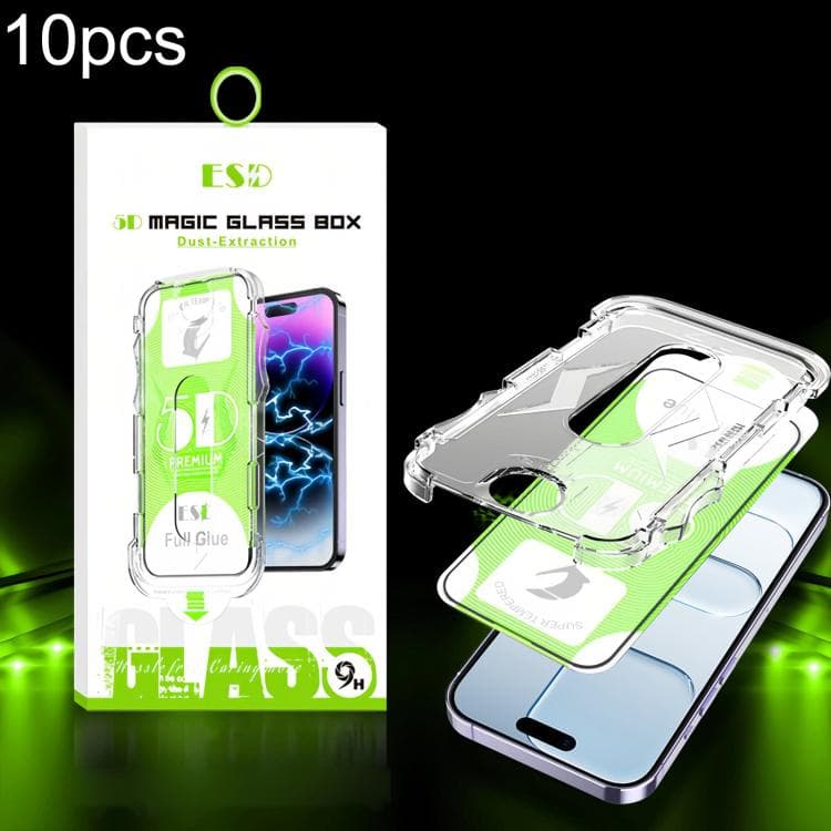 For iPhone Air 10pcs 5D Curved Easy Install Dust-proof Box HD Tempered Glass Film - Immagine 1