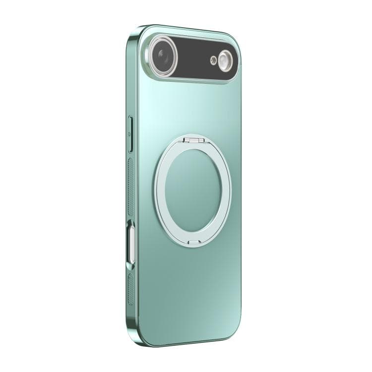 For iPhone Air 360 Degree Rotating Holder MagSafe Electroplated Phone Case with Lens Cover(Light Green) - Immagine 1