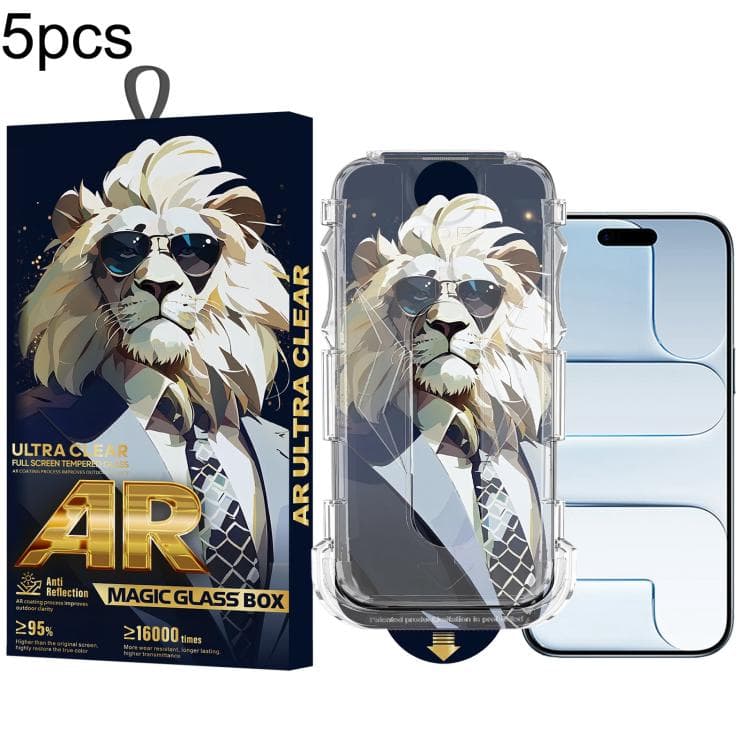 For iPhone Air 5pcs Sunglasses Lion Easy Install Dust-proof Box AR HD Tempered Glass Film - Immagine 1