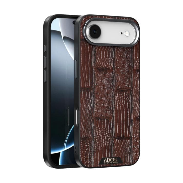 For iPhone Air ABEEL Beast Pattern 6D Micro-Embossed MagSafe Genuine Leather Phone Case(Brown) - Immagine 1