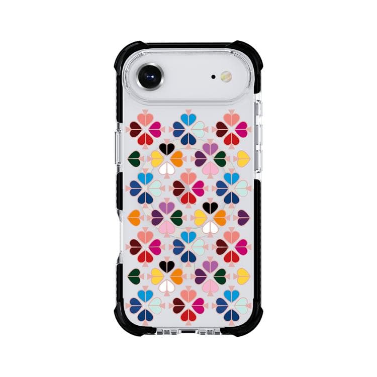 For iPhone Air Acrylic Four-Corner Shockproof Heart Pattern Magnetic Phone Case(Transparent Black) - Immagine 1