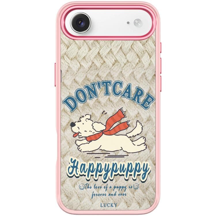 For iPhone Air Adorable Happy Puppy Pattern Magnetic Phone Case(Pink) - Immagine 1
