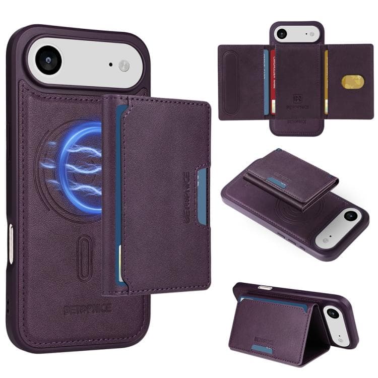 For iPhone Air BETOPNICE Horizontal Flip Detachable MagSafe Wallet Phone Case(Purple) - Immagine 1