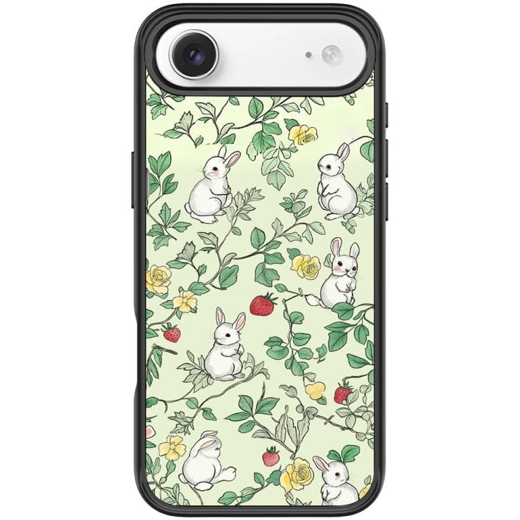 For iPhone Air Branch Rabbit Pattern Magnetic Phone Case(Black) - Immagine 1