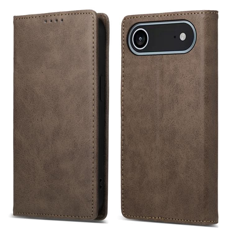 For iPhone Air Business Solid Color Magnetic RFID Leather Phone Case(Brown) - Immagine 1