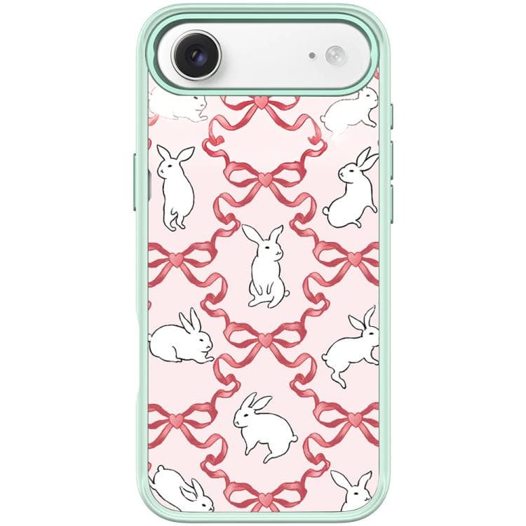 For iPhone Air Butterfly Knot White Rabbit Pattern Magnetic Phone Case(Light Green) - Immagine 1