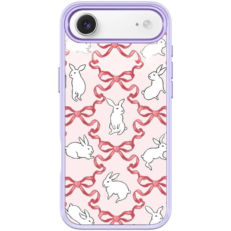 For iPhone Air Butterfly Knot White Rabbit Pattern Magnetic Phone Case(Light Purple) - Immagine 1