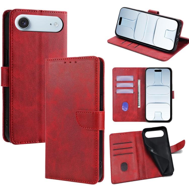 For iPhone Air Calf Texture Buckle Flip Leather Phone Case(Red) - Immagine 1