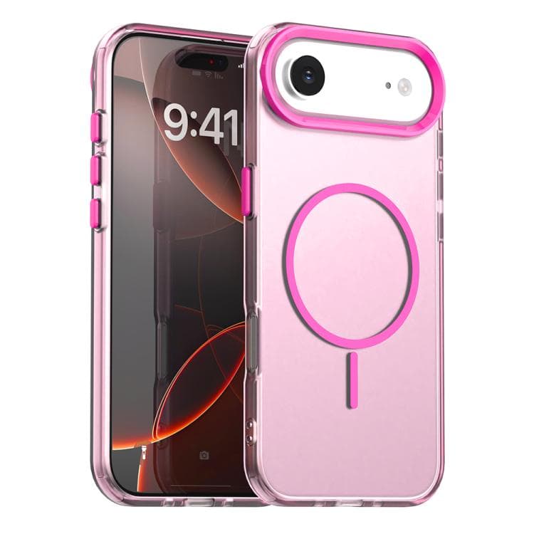 For iPhone Air Candy Fine Circle Magsafe PC Hybrid TPU Phone Case(Red) - Immagine 1