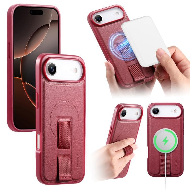 For iPhone Air CaseNeo Finger Grip Wristband MagSafe Back Phone Case(Red) - Immagine 1