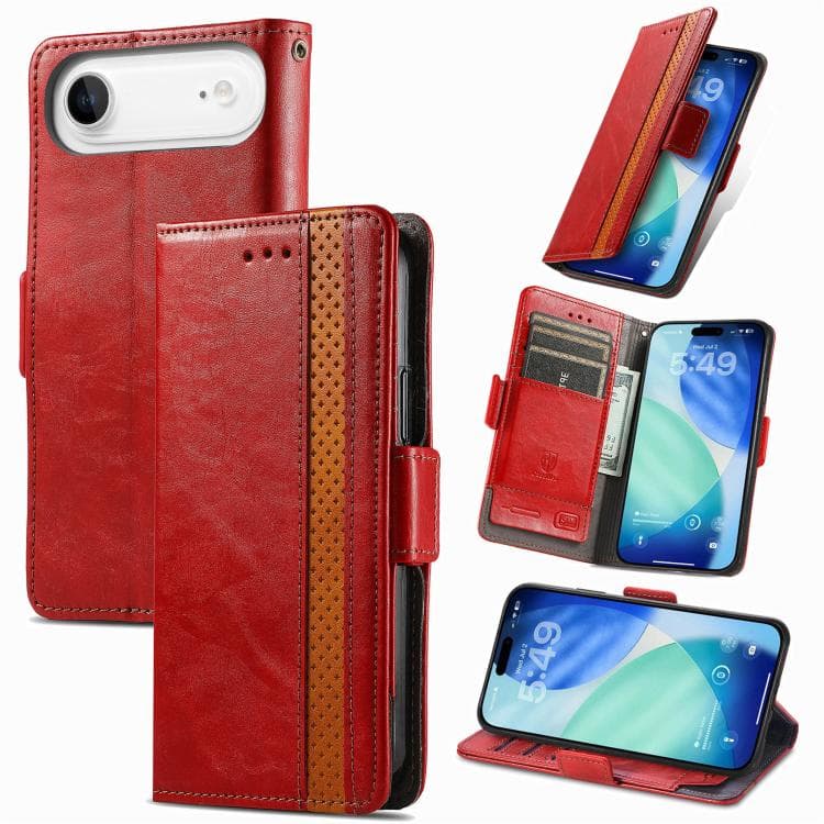 For iPhone Air CaseNeo Splicing Dual Magnetic Buckle Leather Phone Case(Red) - Immagine 1