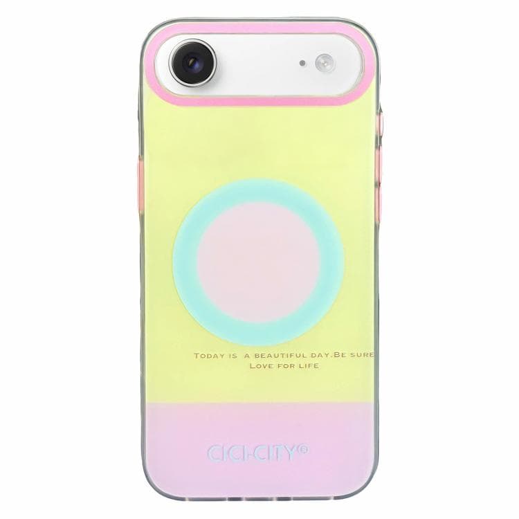 Custodia per iPhone Air CICI-CITY CH-57 Colore Contrasto Magnetico Effetto Pelle (Giallo) - Immagine 1
