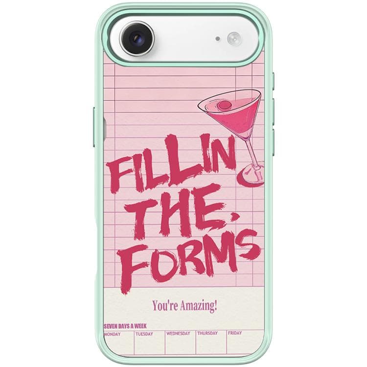For iPhone Air Cocktail and Text Pattern Magnetic Phone Case(Light Green) - Immagine 1