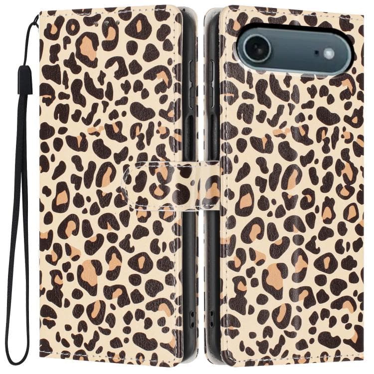 For iPhone Air Colorful Painting Vegan Leather Phone Case with Lanyard(Leopard Print) - Immagine 1